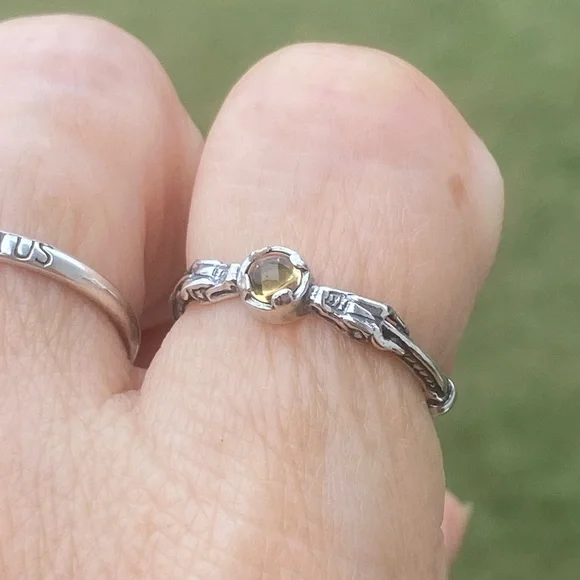 Celtic Dragon Ring .925 Sterling Silver w/ genuine citrine sz 9 medieval dragon - Picture 7 of 16